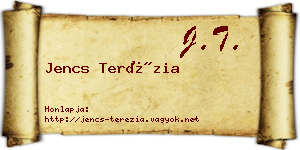 Jencs Terézia névjegykártya